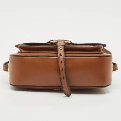 Miu Miu Brown Leather Dahlia Shoulder Bag