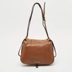 Miu Miu Brown Leather Dahlia Shoulder Bag