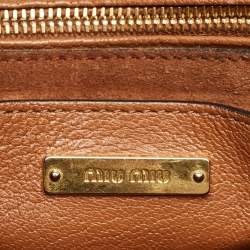 Miu Miu Brown Leather Dahlia Shoulder Bag