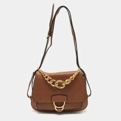Miu Miu Brown Leather Dahlia Shoulder Bag
