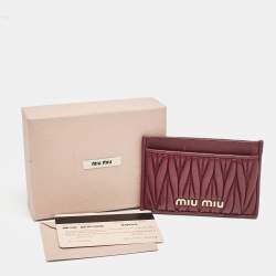 Miu Miu Red Matelassé Leather Card Case