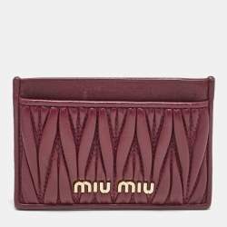 Miu Miu Red Matelassé Leather Card Case