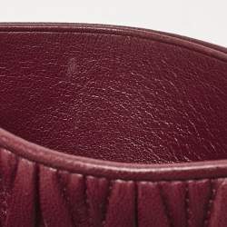 Miu Miu Red Matelassé Leather Card Case