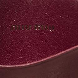 Miu Miu Red Matelassé Leather Card Case