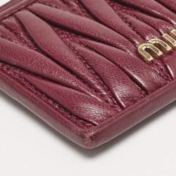 Miu Miu Red Matelassé Leather Card Case