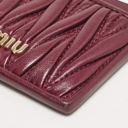 Miu Miu Red Matelassé Leather Card Case