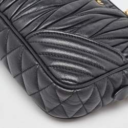Miu Miu Black Matelasse Leather Crossbody Bag