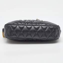 Miu Miu Black Matelasse Leather Crossbody Bag