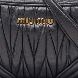 Miu Miu Black Matelasse Leather Crossbody Bag