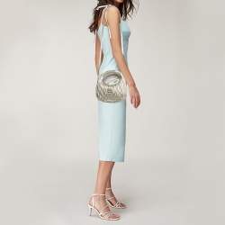 Pre Owned Miu Miu Gold Matelassé Leather Small Wander Hobo