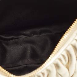 Pre Owned Miu Miu Gold Matelassé Leather Small Wander Hobo