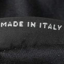 Pre Owned Miu Miu Black Matelassé Leather Crystals Chain Shoulder Bag