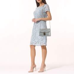 Miu Miu Grey Matelassé Leather Confidential Crossbody Bag