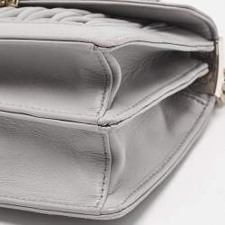 Miu Miu Grey Matelassé Leather Confidential Crossbody Bag