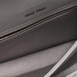 Miu Miu Grey Matelassé Leather Confidential Crossbody Bag