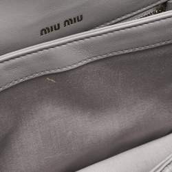 Miu Miu Grey Matelassé Leather Confidential Crossbody Bag