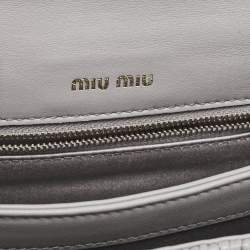 Miu Miu Grey Matelassé Leather Confidential Crossbody Bag