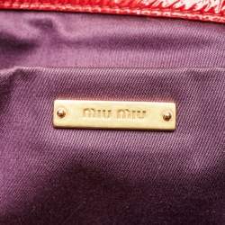 Miu Miu Red Matelasse Patent Leather Shopper Tote