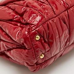 Miu Miu Red Matelasse Patent Leather Shopper Tote