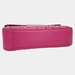 Miu Miu Pink Leather Matrasse Chain Shoulder Bag