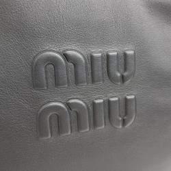 Miu Miu Black Leather embossed logo bowling bag
