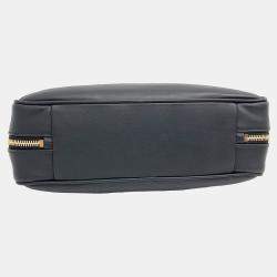 Miu Miu Black Leather embossed logo bowling bag