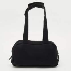 Miu Miu Black Neoprene Pocket Boston Bag 