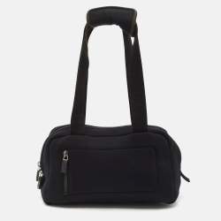 Miu Miu Black Neoprene Pocket Boston Bag 