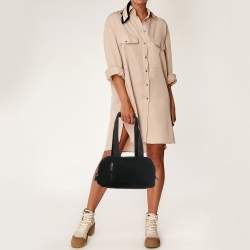 Miu Miu Black Neoprene Pocket Boston Bag 