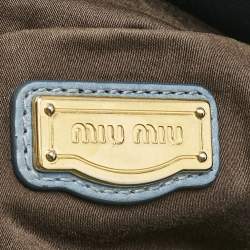 Miu Miu Blue Leather Bauletto Bow Tote