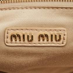 Miu Miu Beige Matelassé Leather Large Arcadie Satchel