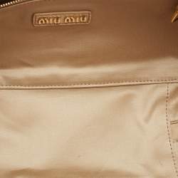Miu Miu Beige Matelassé Leather Large Arcadie Satchel