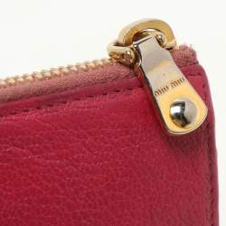 Miu Miu Pink Leather Zip Around Wallet