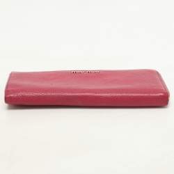 Miu Miu Pink Leather Zip Around Wallet