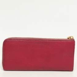 Miu Miu Pink Leather Zip Around Wallet