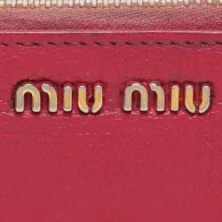 Miu Miu Pink Leather Zip Around Wallet