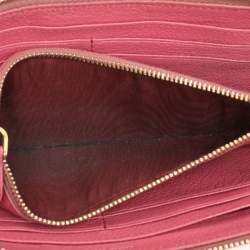 Miu Miu Pink Leather Zip Around Wallet