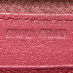 Miu Miu Pink Leather Zip Around Wallet