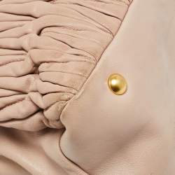 Miu Miu Old Rose Matelasse Leather Double Zip Tote