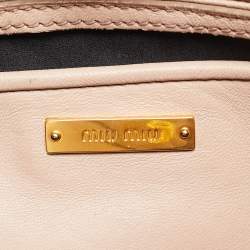 Miu Miu Old Rose Matelasse Leather Double Zip Tote