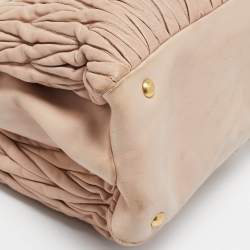 Miu Miu Old Rose Matelasse Leather Double Zip Tote