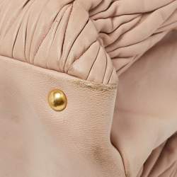 Miu Miu Old Rose Matelasse Leather Double Zip Tote