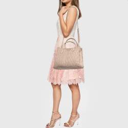 Miu Miu Old Rose Matelasse Leather Double Zip Tote