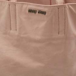 Miu Miu Old Rose Aged Leather Vertical Tote