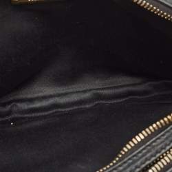 Pre Owned Miu Miu Black Matelassé Leather Double Zip Crossbody Bag