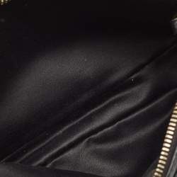 Pre Owned Miu Miu Black Matelassé Leather Double Zip Crossbody Bag