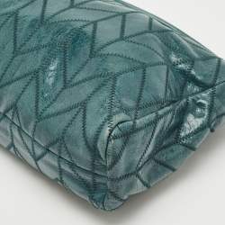 Miu Miu Green Vitello Shine Patchwork Leather Flap Chain Shoulder Bag