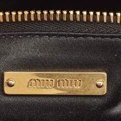 Miu Miu Green Vitello Shine Patchwork Leather Flap Chain Shoulder Bag
