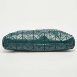 Miu Miu Green Vitello Shine Patchwork Leather Flap Chain Shoulder Bag