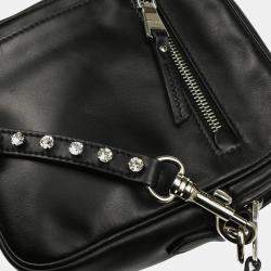 Miu Miu Black Leather Embellished Crossbody Bag